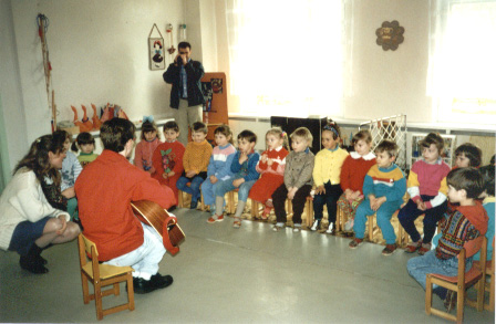 My debut at a kindergarten in Minsk. Cute kids, but they didn't know the lyrics to ANYof my songs!